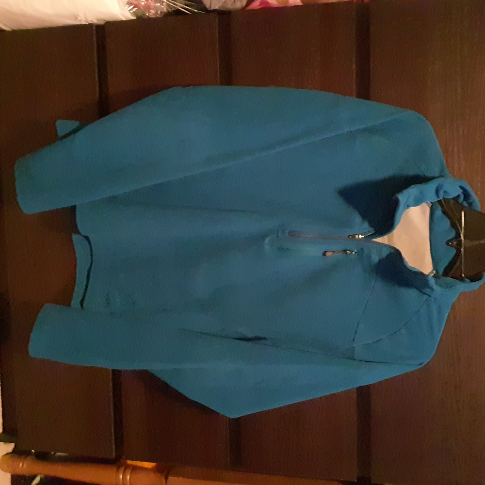 Eddie Bauer Ascent Dark Turquoise 1/4 zip Fleece Pullover with front pocket
